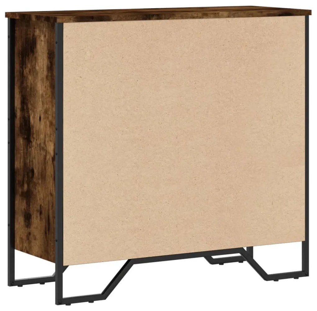 füstös tölgy színű szerelt fa könyvszekrény 80 x 31 x 74,5 cm