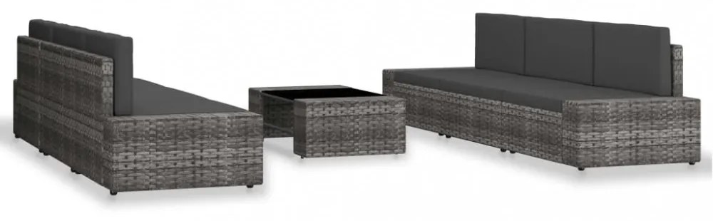 7 részes szürke polyrattan kerti ülőgarnitúra