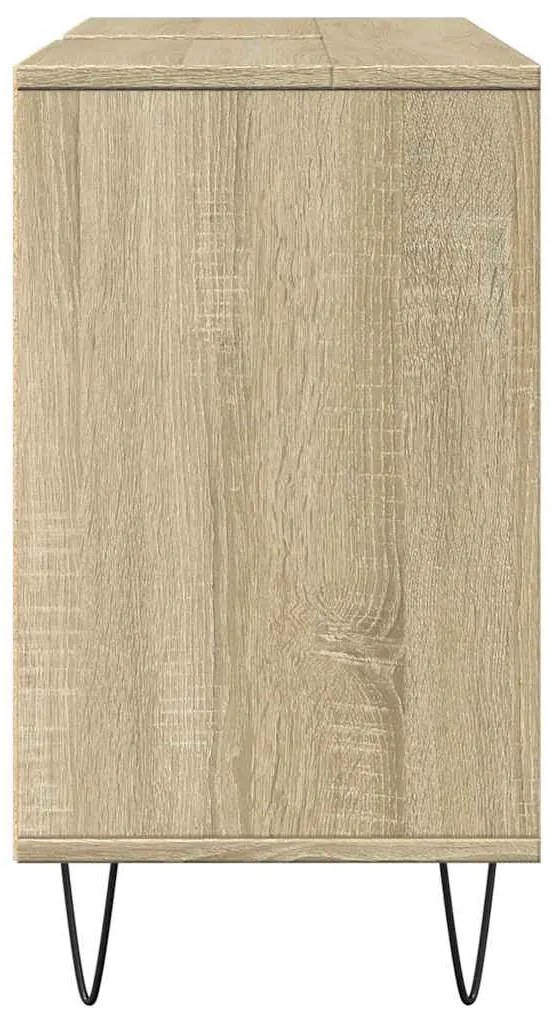 Sonoma tölgy színű szerelt fa mosdószekrény 80 x 33 x 60 cm