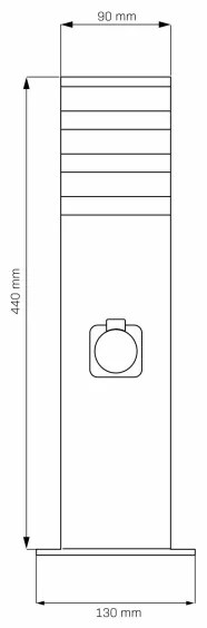 Kültéri lámpa aljzattal TEKSAS 1xE27/20W/230V 44 cm IP44 antracit