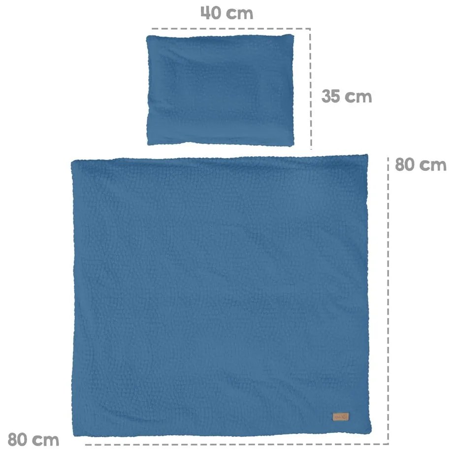 Kék gyerek ágyneműhuzat babaágyhoz 80x80 cm Seashells – Roba