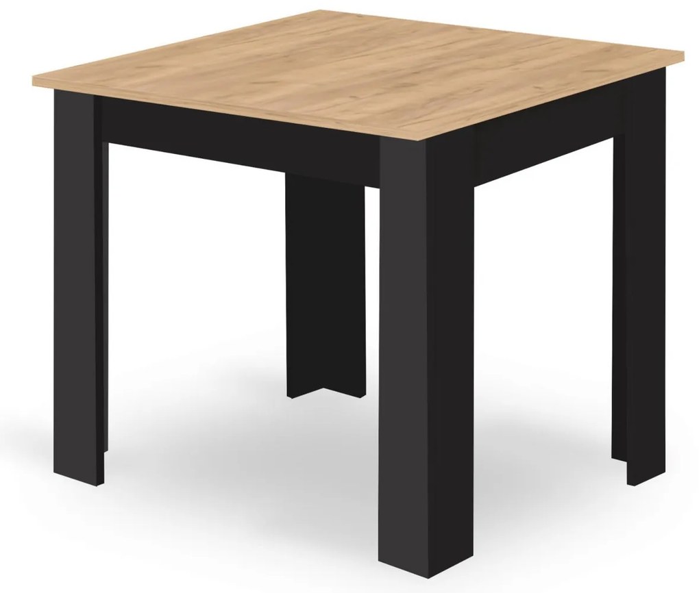 Fekete étkező szett 1 + 4, MADO ARTISAN asztal 80x80 + BALI MARK fekete szék