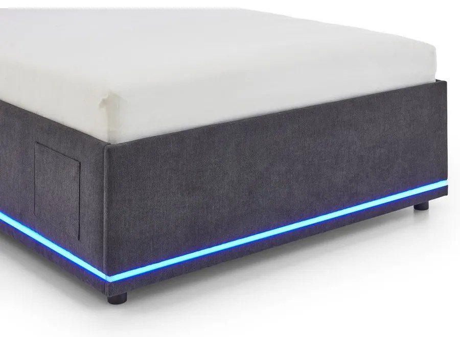 Sötétszürke kárpitozott gyerekágy ágyrács nélkül 140x200 cm Circle – Meise Möbel