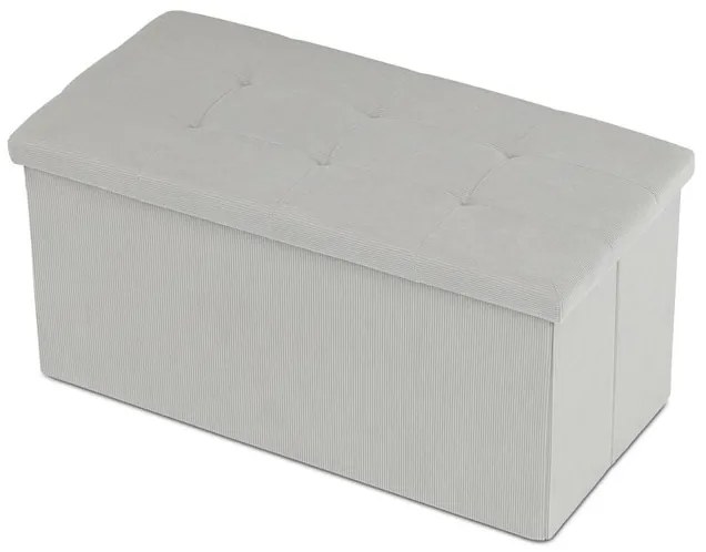 Krém kordbársony tárolós puff – TAB-472