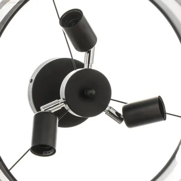 Csillár rúdon HELEN 3xE27/15W/230V fekete/fényes króm