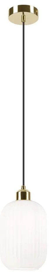 Csillár zsinóron HARMA 1xE27/15W/230V átm. 14 cm fehér/arany