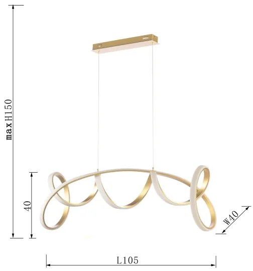 ONLI - LED Csillár zsinóron KIRA LED/60W/230V 4000K arany