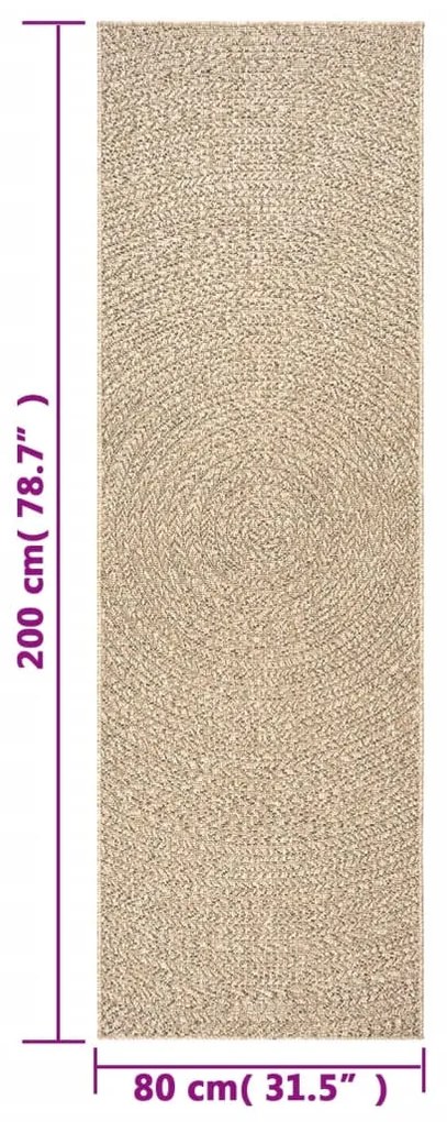 ZIZUR juta hatású beltéri és kültéri szőnyeg 80x200 cm