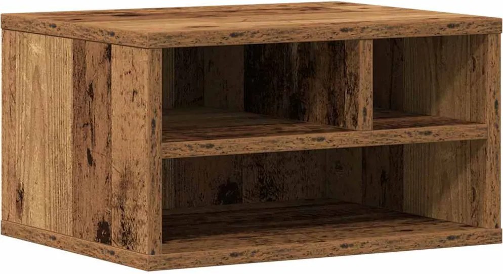 vidaXL Nyomtatóállvány tárolóval Öreg fa 40 x 32 x 22,5 cm Faanyag