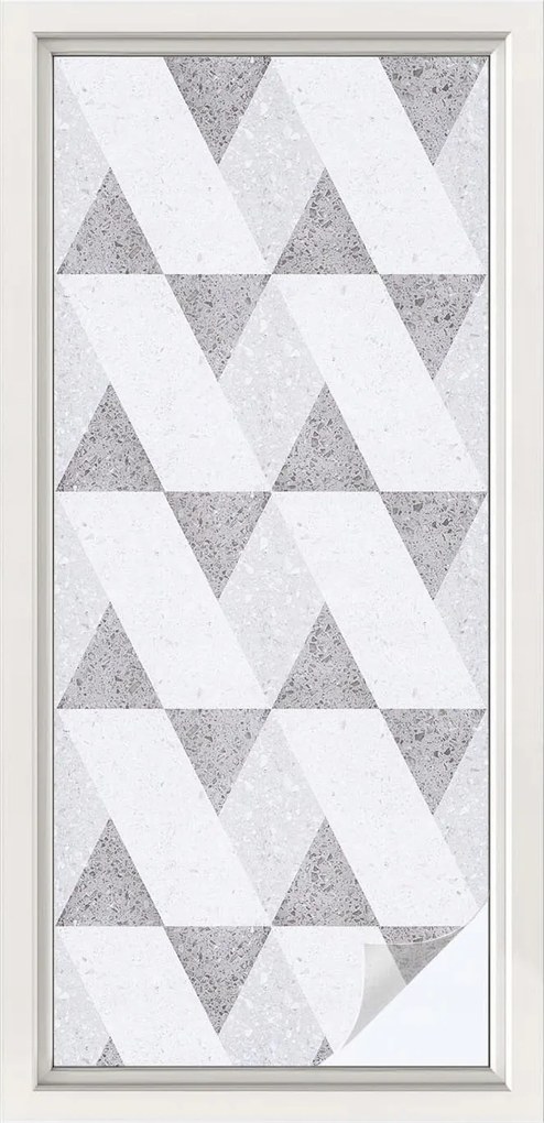 Tejfólia Ablaküveg Védelem és Adatvédelem Szürke háromszögek 50x116 cm