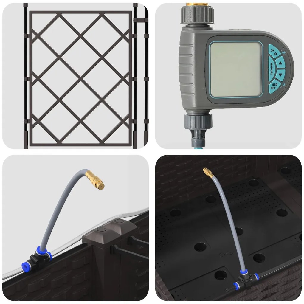 Kerti ültetők Barna 120 x 120 x 126 cm Acél