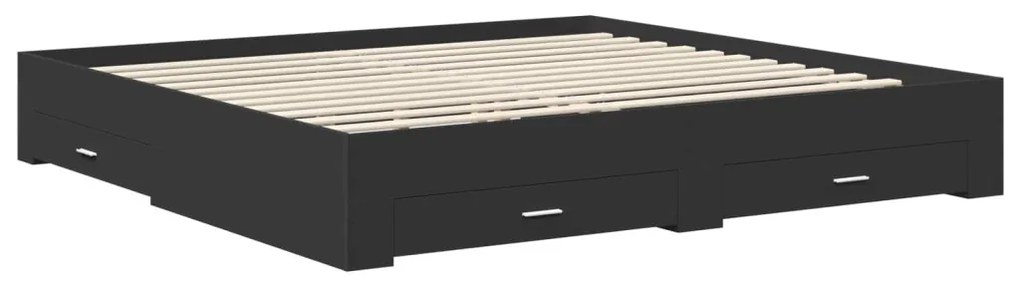 vidaXL Ágykeret fiókkal fejtámlával Sonoma tölgy 200 x 200 cm Faanyag