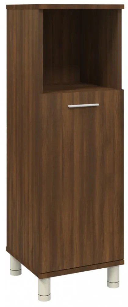 vidaXL barna tölgy színű szerelt fa fürdőszobaszekrény 30x30x95 cm