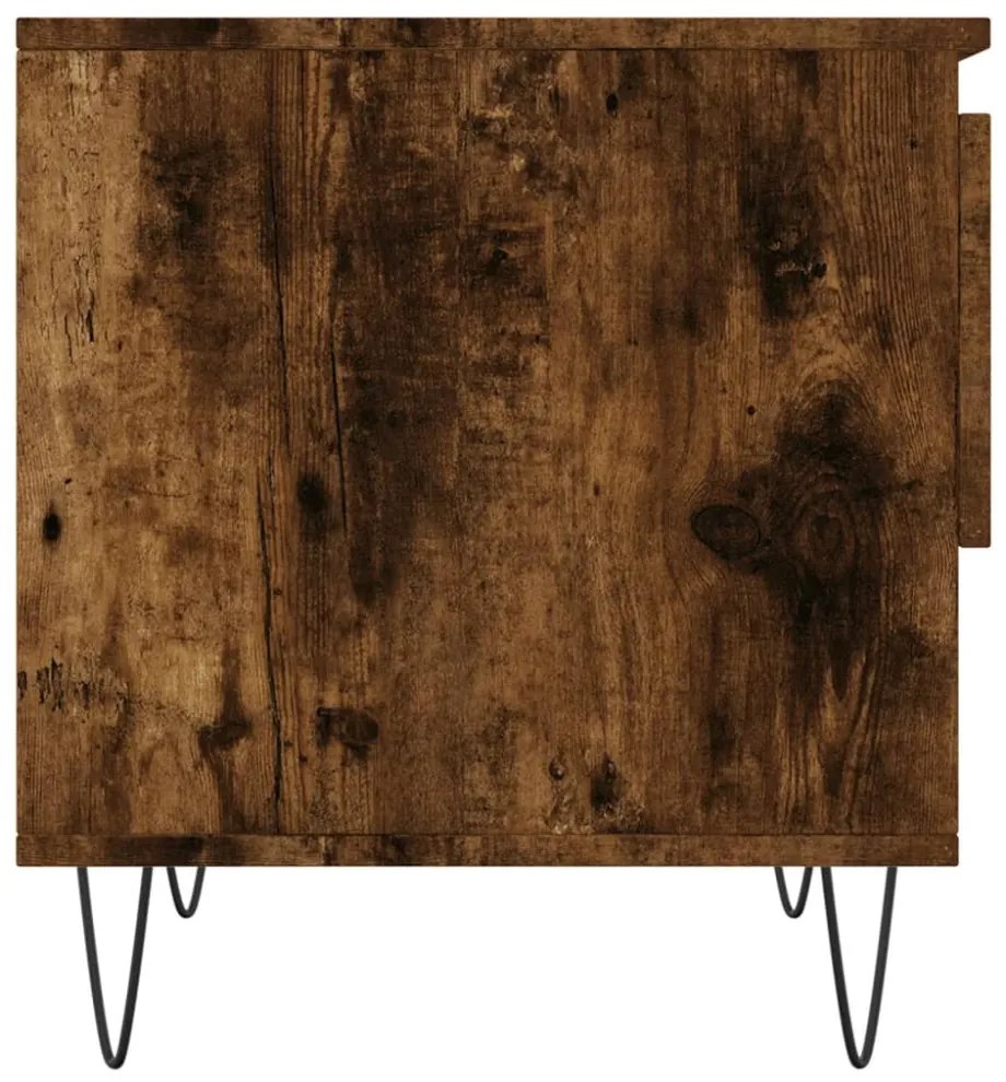 2 db füstös tölgy szerelt fa dohányzóasztal 50 x 46 x 50 cm