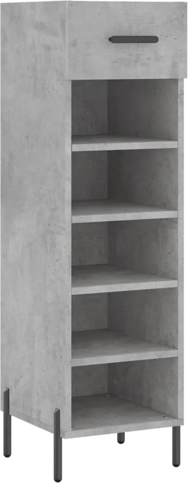 vidaXL betonszürke szerelt fa cipősszekrény 30 x 35 x 105 cm