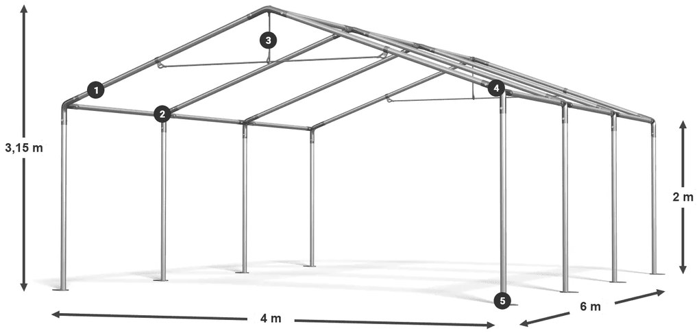 Raktárcsarnok/garázs 4x6x2m Comfort PE 240g