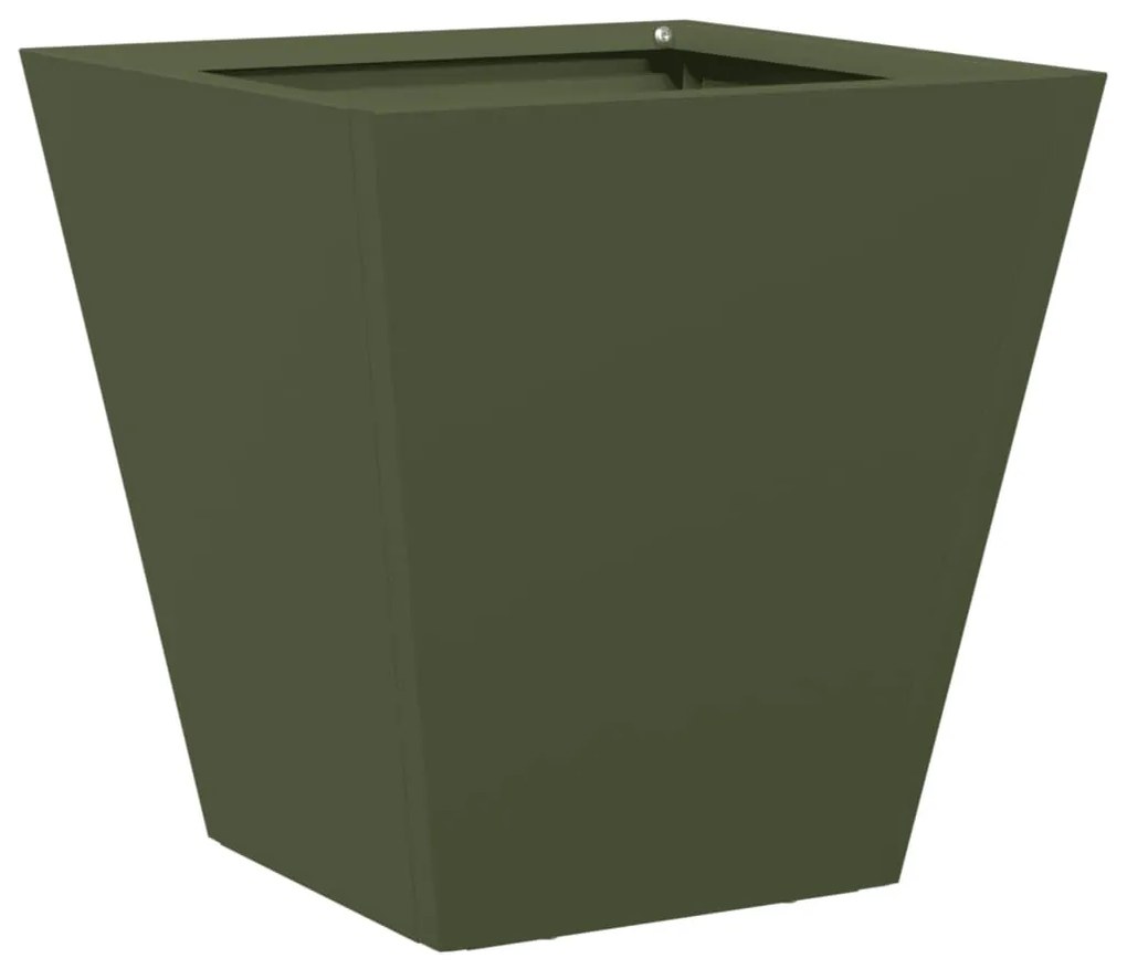 2 db olívazöld acél kerti növénytartó 30 x 30 x 30 cm