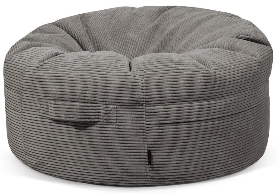 Sötétszürke kordbársony babzsákfotel Roll 105 – SLOWDOWN