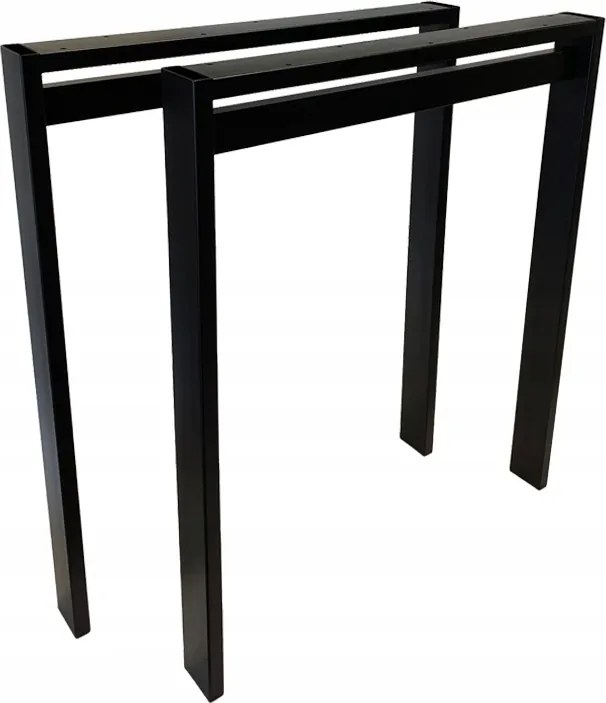 Asztali Lábak Íróasztalhoz Fém Fekete A 50x72 CM Profil 6x2 CM Loft 2 Db