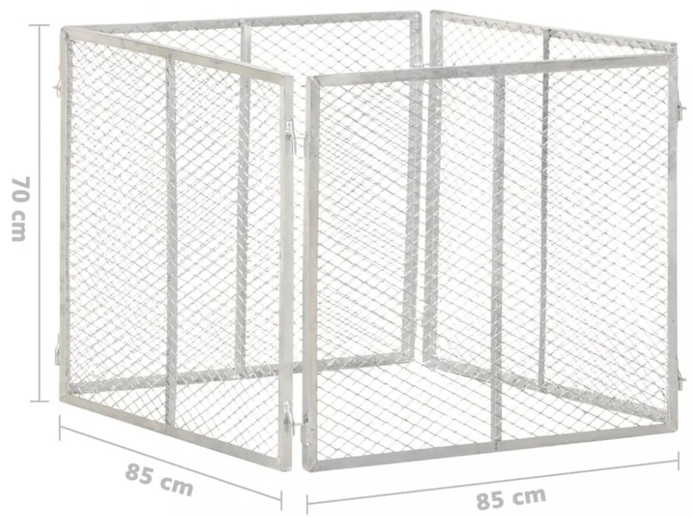 vidaXL horganyzott vas kerti komposztáló 85 x 85 x 70 cm