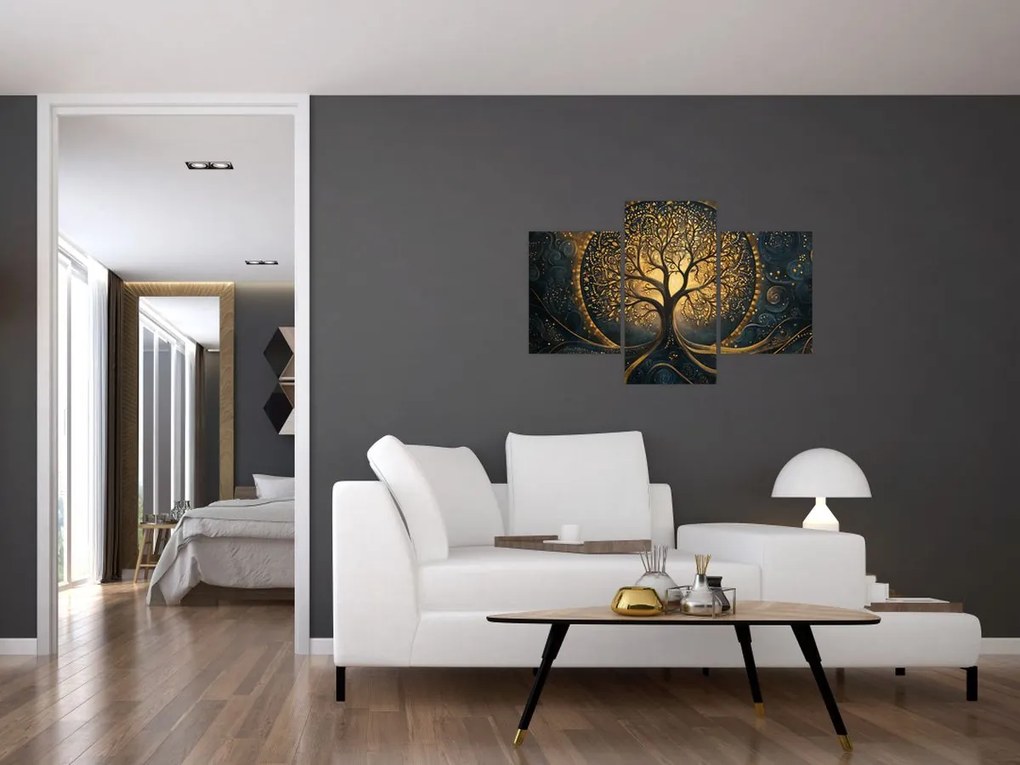 Kép – Arany aurájú fa (90x60 cm)