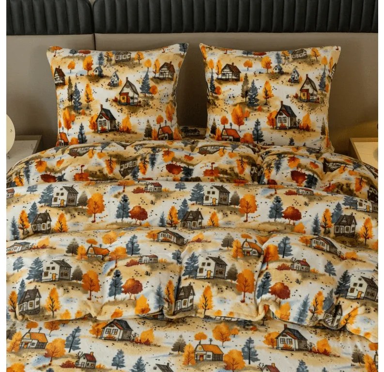 Mikroplüss ágyneműhuzat AUTUMN VILLAGE színes Ágyneműhuzat mérete: 70 x 90 cm | 140 x 200 cm