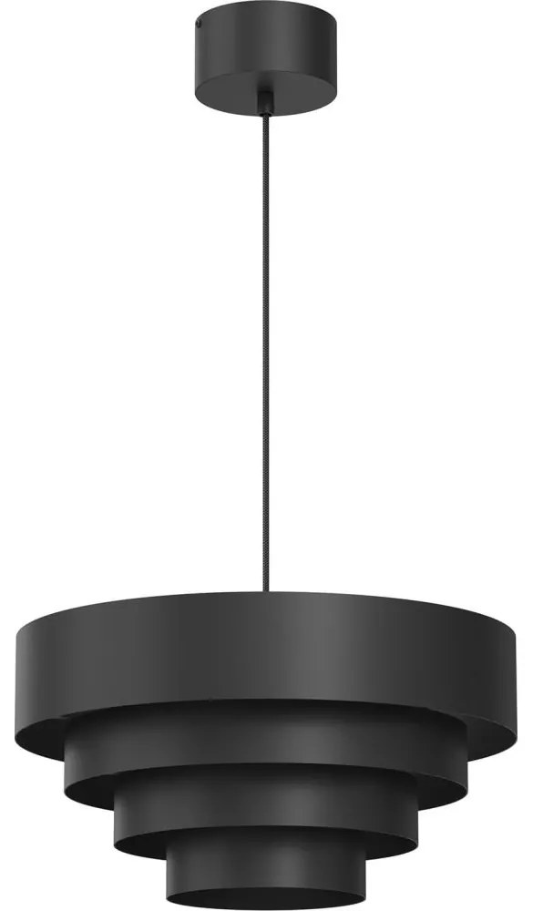 Csillár zsinóron RINGS 1xE27/15W/230V fekete