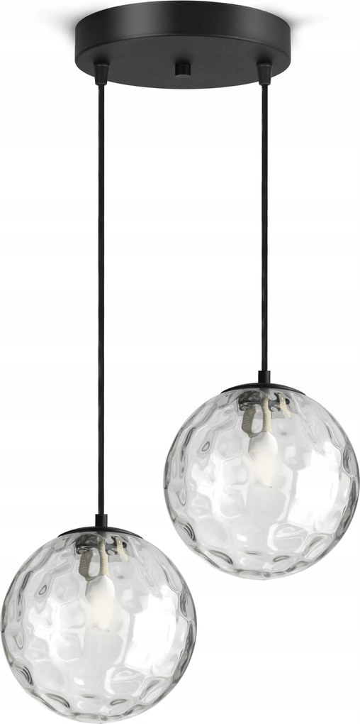 Mennyezeti Függő Lámpa Csillár Két Üveg Gömb Átlátszó EZ2 Led G9