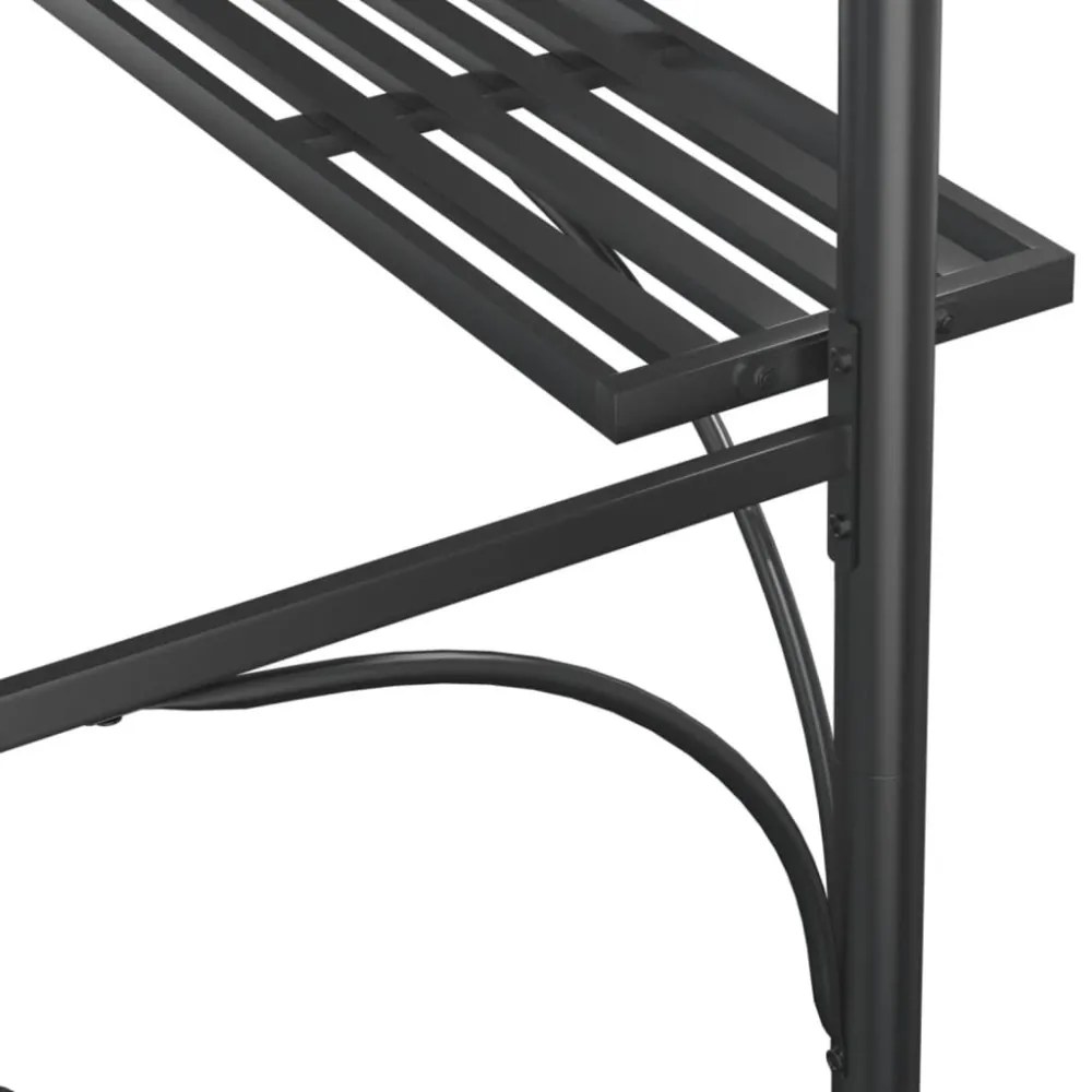 antracit acél grillező pavilon oldalsó polcokkal 220x115x230 cm