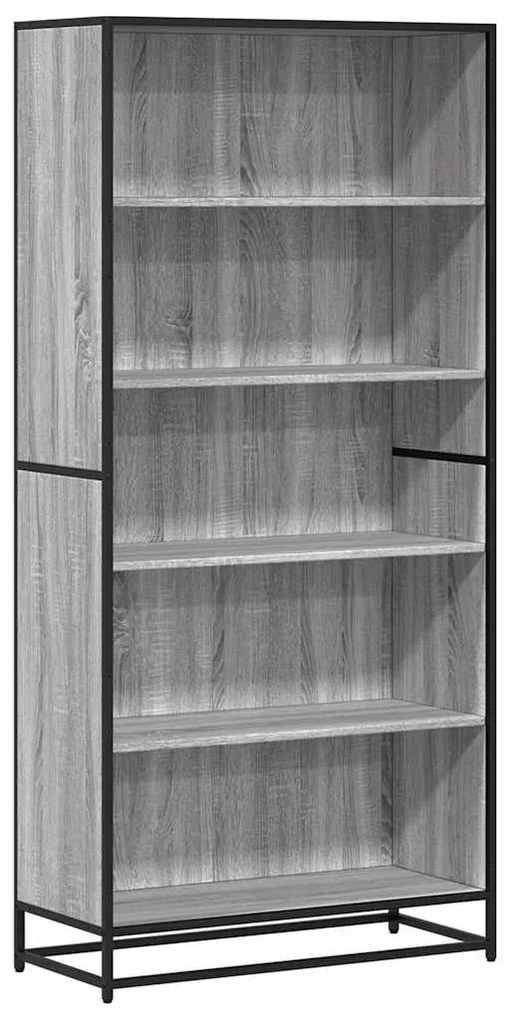 szürke sonoma színű szerelt fa könyvespolc 80,5 x 35 x 170,5 cm