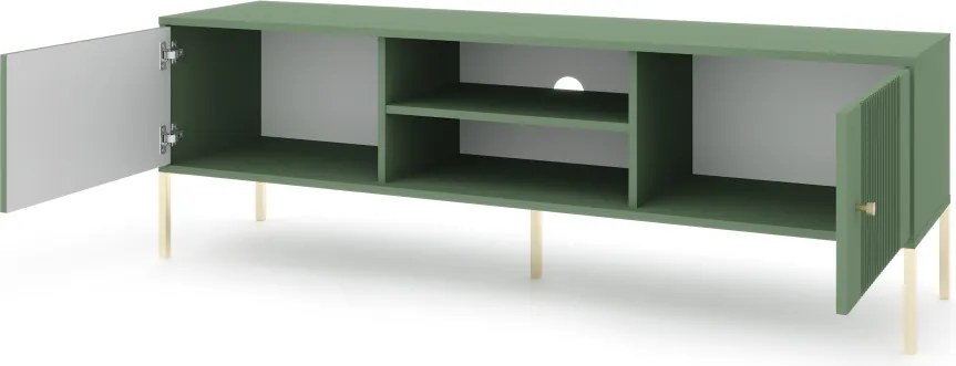 TV szekrény smoke green színben arany fogantyúkkal – ISEO