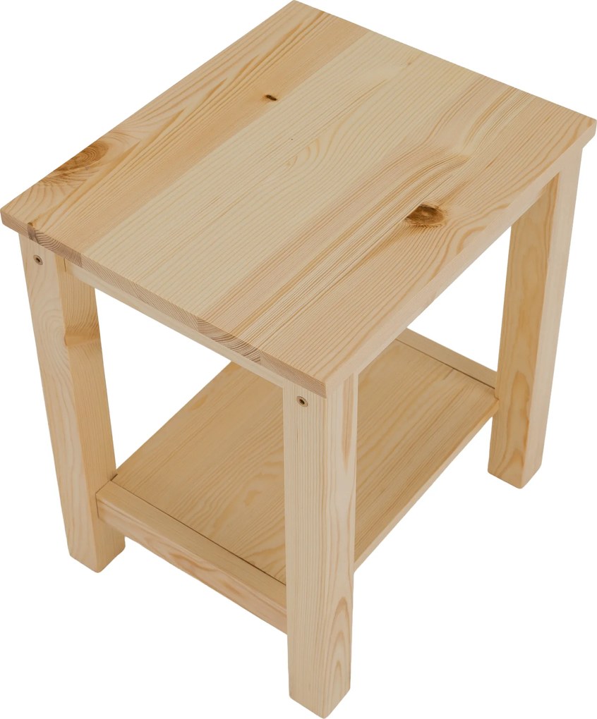 Éjjeliszekrény, masszív/természetes, FOSIL