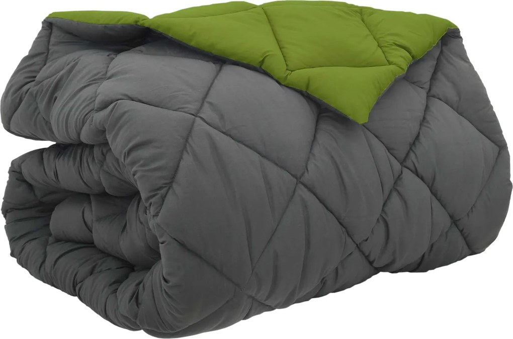 vidaXL Téli takaró Zöld és Antracit 200 x 200 cm Mikroszál