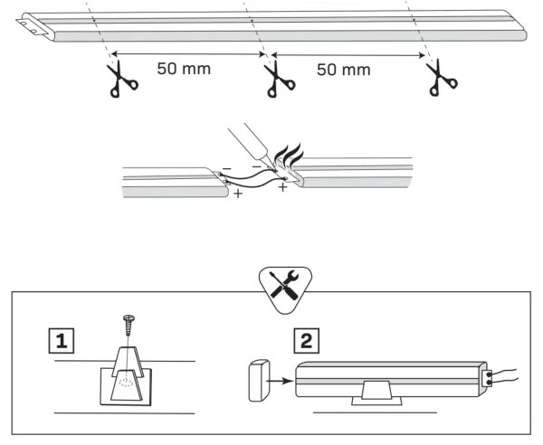 NEON LED szalag 5m, 40W, 24V, narancs, IP65 védelem