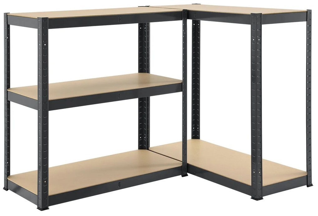 Juskys 2 darabos polcrendszer szett - 180x90x40 cm - szürke