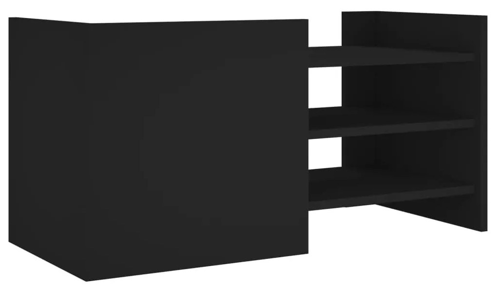 fekete szerelt fa TV-szekrény 80 x 35 x 40 cm