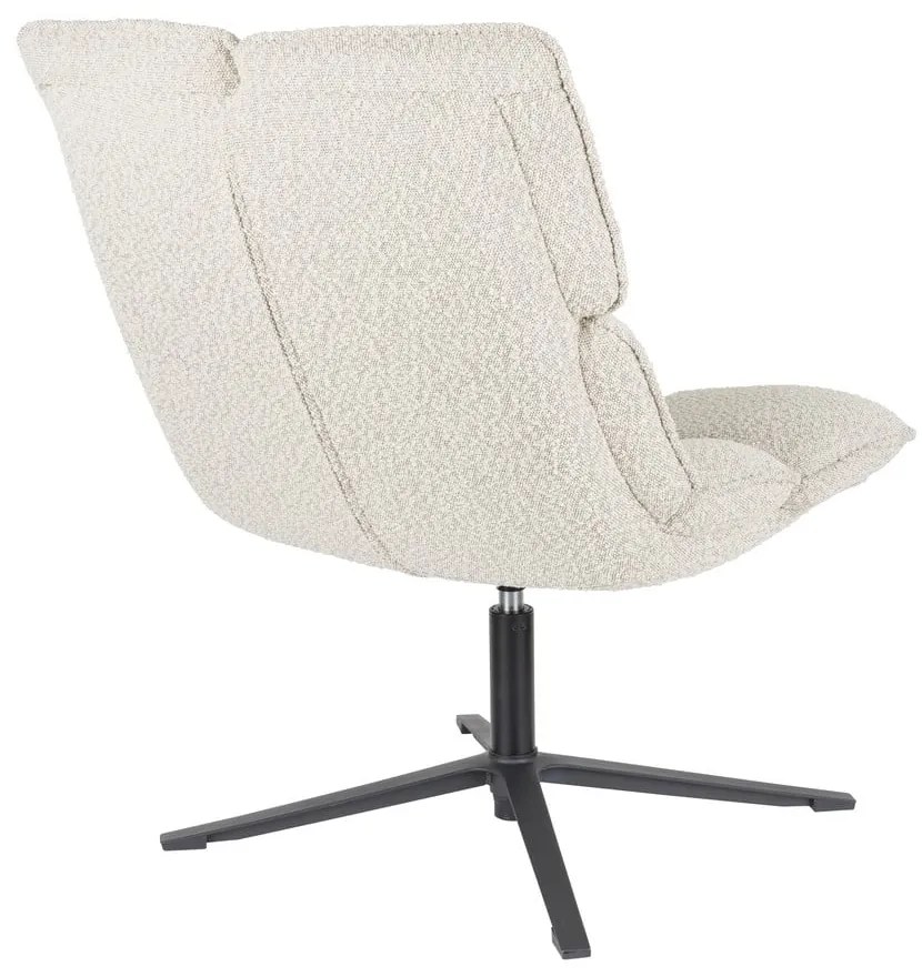 Krémszínű forgó buklé fotel Bros – White Label