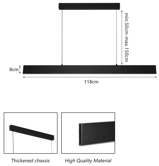 Brilagi - LED Dimmelhető csillár zsinóron SLIMLINE LED/40W/230V 3000-6000K fekete + távirányító