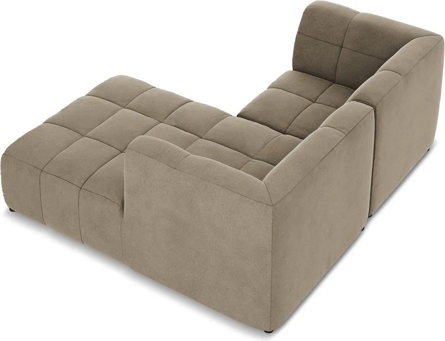 Barna bársony sarokkanapé (jobb oldali-heverő résszel) Aloha – Makamii