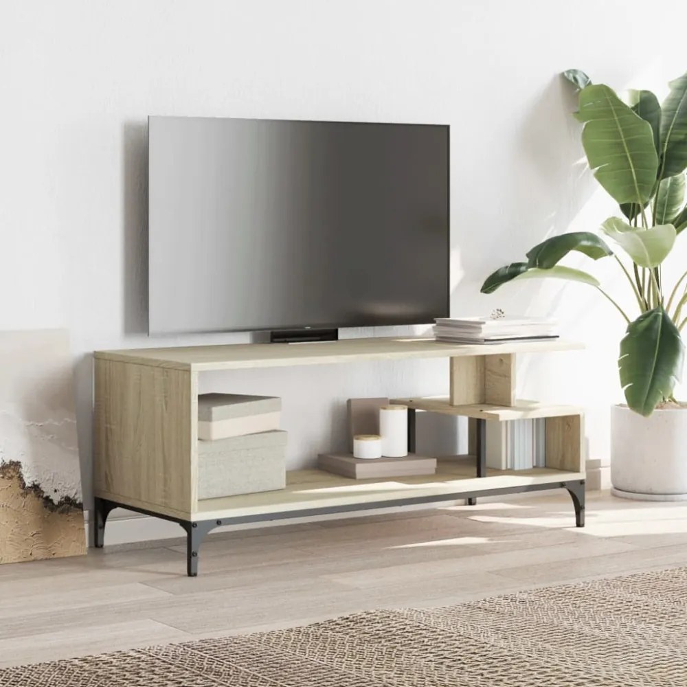 sonoma tölgy szerelt fa/porszórt acél TV-szekrény 102x40x41 cm