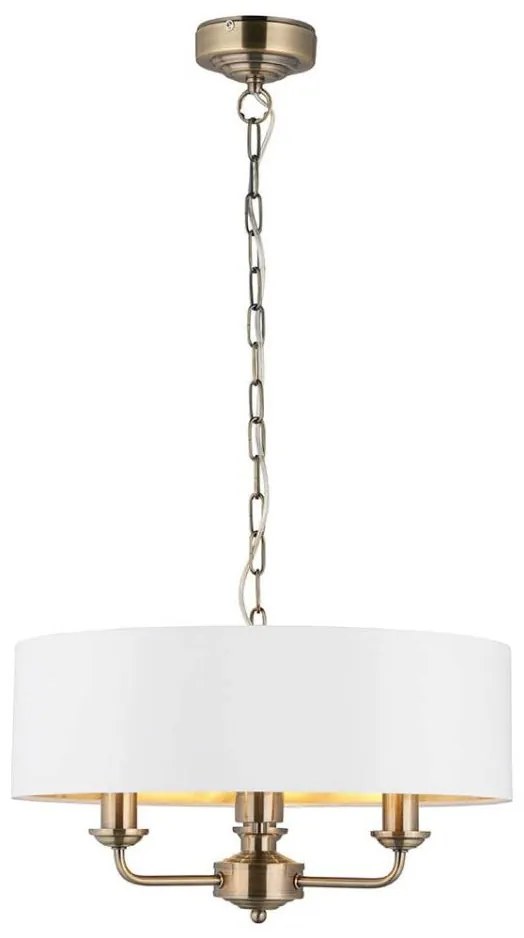 Endon 98934 - Csillár láncon HIGHCLERE 3xE14/40W/230V fehér/réz