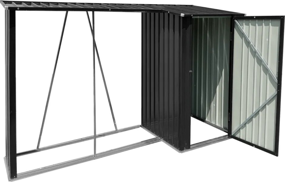 Fatároló fészerrel, 270x104x159 cm, antracit, ARPOL TYP 2