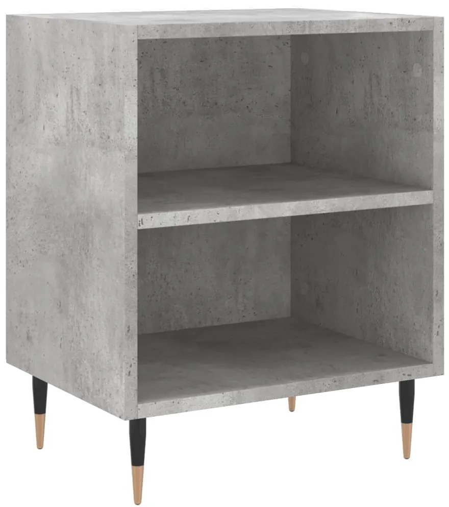 2 db betonszürke szerelt fa éjjeliszekrény 40x30x50 cm