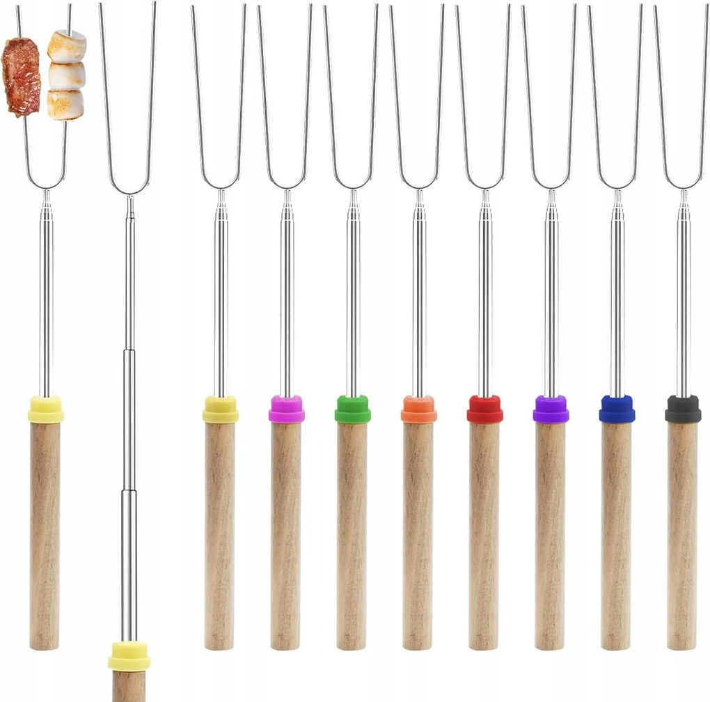 Nyárs 8x Állítható Grill Tűzrakóhely 31-81cm Állítható 8x