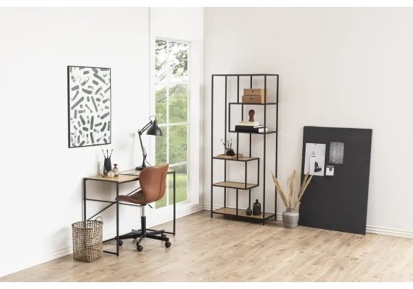 SARON könyvszekrény tölgy/fekete