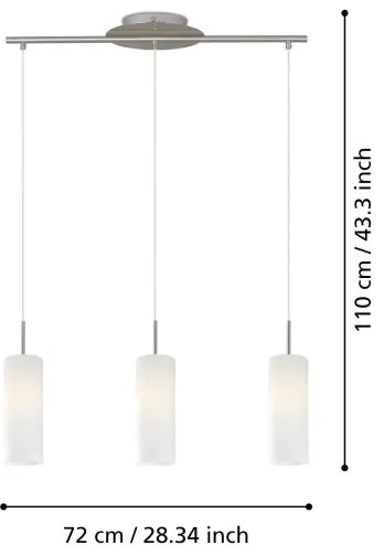 EGLO 85978 - TROY 3 függeszték 3xE27/60W