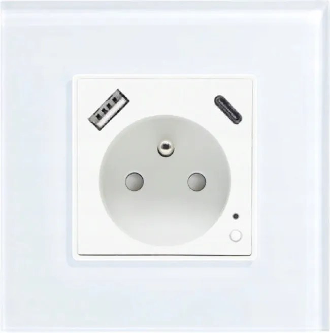 Konnektor Usb A+c Wifi Üveg Tuya Energia Mérés 20W 3A Qc