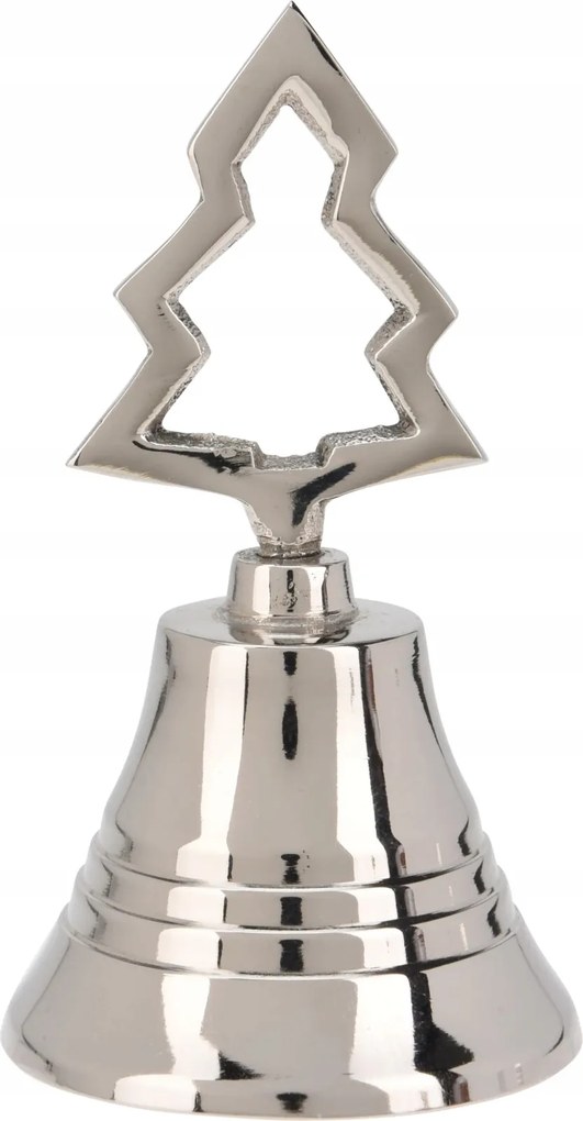 Ezüst karácsonyi csengő 10cm, fa