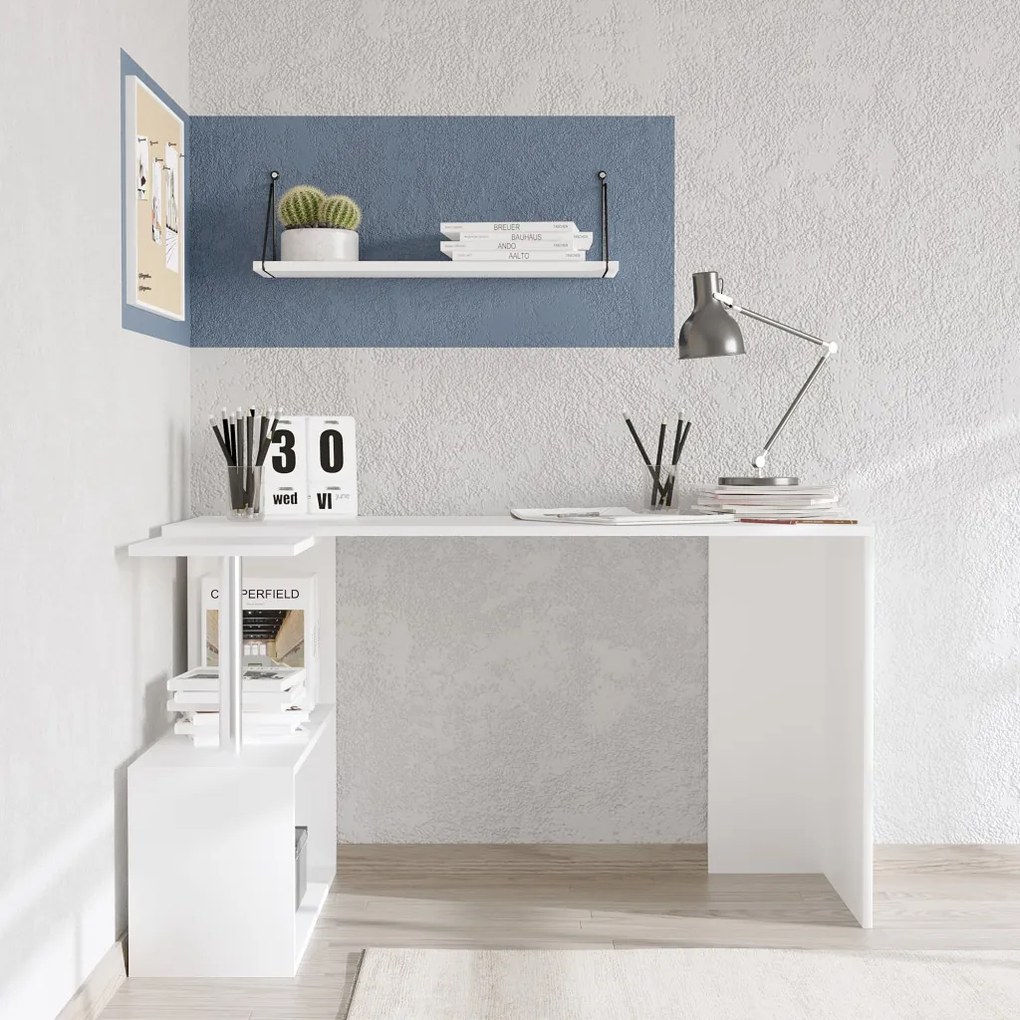 Gelincik íróasztal, fehér, 130 cm