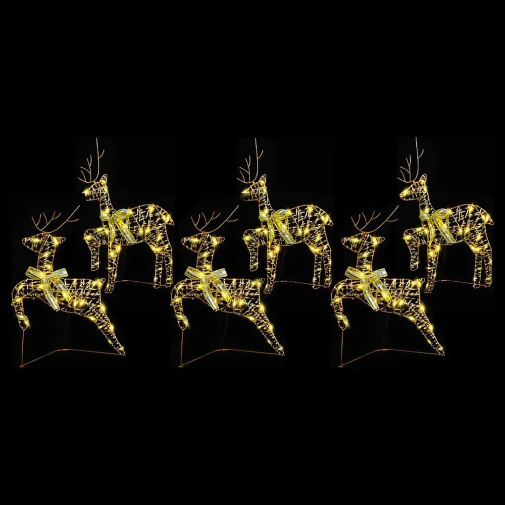 LED rénszarvasok 180 LED-del 6 pcs Arany PET